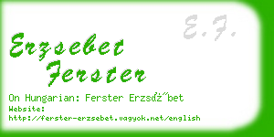 erzsebet ferster business card